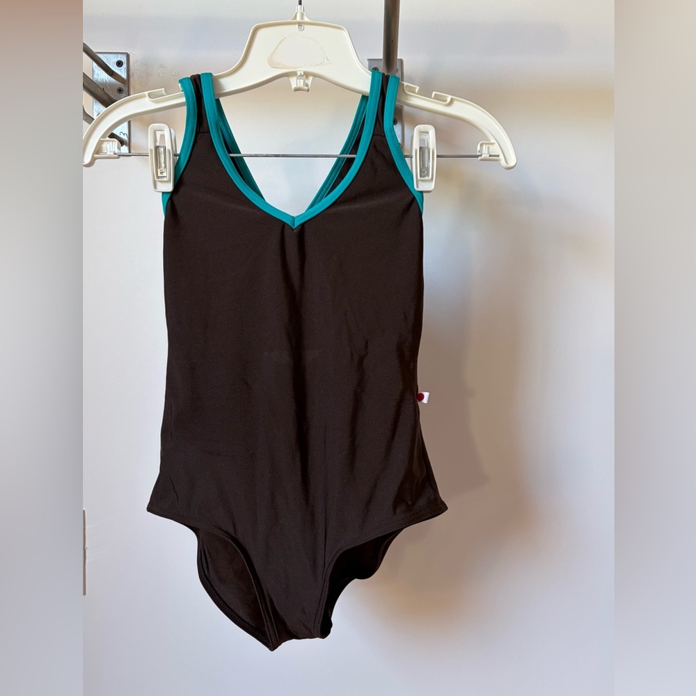 Yumiko “Sonoya” Cross Back Brown with Turquise Leotard